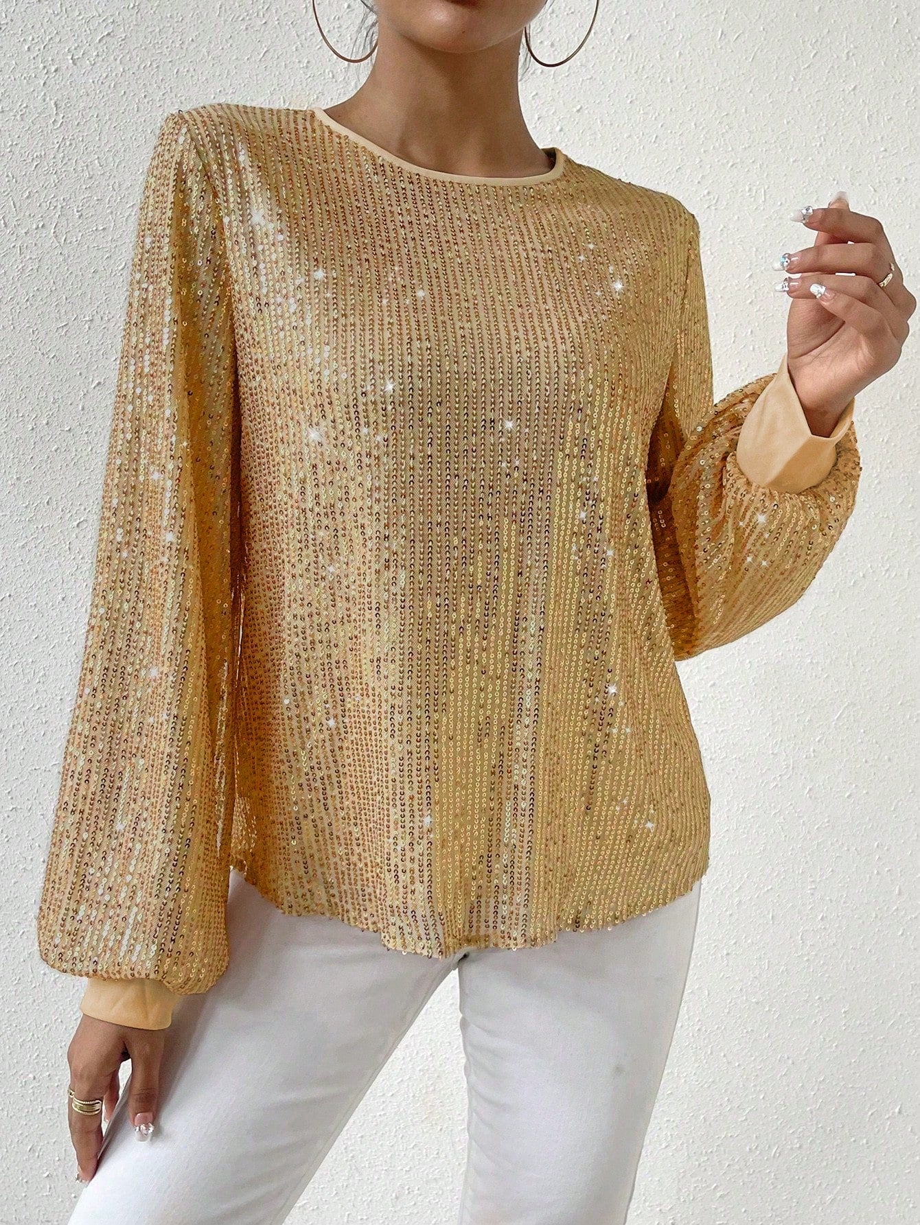 Maglia paillettes oro on sale